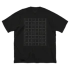 うさぎの両面方眼2520x2992濃色用 ビッグシルエットTシャツ