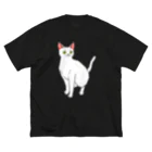 ねこの巣の白猫 ビッグシルエットTシャツ