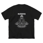 DRIPPEDのBUDDHA-仏像- 白ロゴ Big T-Shirt