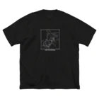 YamamoriMeidoの寝ているトイプードル(白線ver.) ビッグシルエットTシャツ