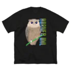 LalaHangeulのHORNED OWL (ミミズク) ビッグシルエットTシャツ