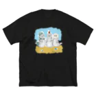 Beautiful Earthの海ゴミに悩むアザラシ3兄弟 ビッグシルエットTシャツ