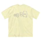 フランスピアノ山本のイラストたちの部屋の壁（本当の）【なかがわデザイン】 ビッグシルエットTシャツ