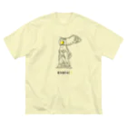 ビールとアート TM-3 Designの彫刻 × BEER（サモトラケのニケ）黒線画 Big T-Shirt