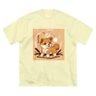 dcgnori／ワンコ画像の柴犬、縄文☆彡古代くん ビッグシルエットTシャツ