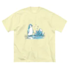 Green__teaのペンギンと氷塊 ビッグシルエットTシャツ