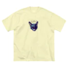 cinnamon junkieのくろいねこ ビッグシルエットTシャツ