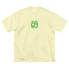 うさぎちゃんアイランドのクリームソーダっぽい水玉(真四角) ビッグシルエットTシャツ