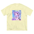 アジサイの織のTear drop Mermaid Big T-Shirt