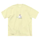 calcalの尾曲がり白文鳥 ビッグシルエットTシャツ