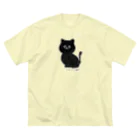 まるころ雑貨店の黒ねこクロワ ビッグシルエットTシャツ