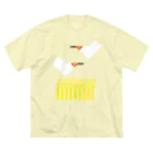 inae-doのトキ２羽・稲 ビッグシルエットTシャツ