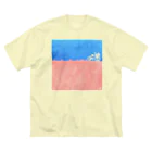 しえ*shopの土手<自転車・ピンク> ビッグシルエットTシャツ