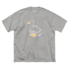 little bee リトルビーの白ライン アヒル あひる ダック duck ビッグシルエットTシャツ