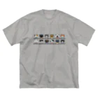 Yellow_Sparrowのせいぞろいするねこ ビッグシルエットTシャツ