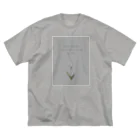 rilybiiのTULIP, white gray blue . ビッグシルエットTシャツ