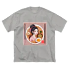KIMONO GIRLS（キモノ ガールズ）のKIMONO GIRLS 華 ramen ビッグシルエットTシャツ