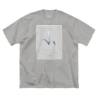 rilybiiの* powder snow antique blue ビッグシルエットTシャツ