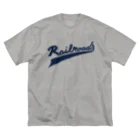 PoooompadoooourのRailroadsロゴ　あお ビッグシルエットTシャツ