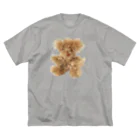 maked bear iidaの手づくりクマ　ベージュ ビッグシルエットTシャツ