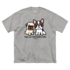 Yurie Kato ┃ パグのランランのPUG and FRENCHBULLDOG │For light colors ビッグシルエットTシャツ