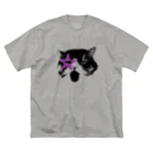 むぎみそ商店のあっかんべー猫 ビッグシルエットTシャツ