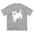 いよかん shopのオッドアイな白ネコちゃん ビッグシルエットTシャツ