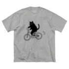 k_oの自転車に乗ったねこ Cycling cat ビッグシルエットTシャツ