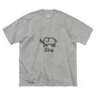 MrKShirtsのZou (ゾウ) 黒デザイン ビッグシルエットTシャツ