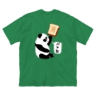 LalaHangeulの「パンだ」とつぶやく子パンダ　バックプリント Big T-Shirt