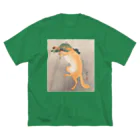 寿めでたや(ukiyoe)の日本画：浮世絵；踊る狐 ビッグシルエットTシャツ