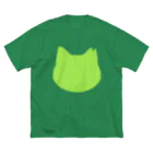 ichinoshopのさくら猫シルエット/ライムグリーン ビッグシルエットTシャツ