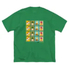 Quatre Illustrationのキャトル切手_お野菜ファッションB 4×4 ビッグシルエットTシャツ