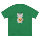 ねこの夢屋のチェリにゃん（花笠） ビッグシルエットTシャツ