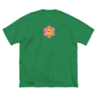 Bepppin3Companyのレトロフラワー★ピンク★ Big T-Shirt