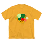 NIKORASU GOの野菜大好きなひと専用デザイン「野菜大集合」 ビッグシルエットTシャツ