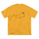 neconos Goodsのあざらしのひと（黒） ビッグシルエットTシャツ