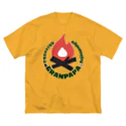グランパパキャンプのグランパパファイヤーロゴ〈サークル〉 ビッグシルエットTシャツ