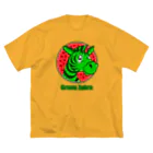 アインシュタインキャットのグリーンゼブラ Big T-Shirt