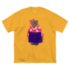 ヤママユ(ヤママユ・ペンギイナ)の着物ぺんぎんーいずれはキングヒナか杜若ー Big T-Shirt