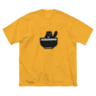 Yellow_Sparrowのたぬきそば一杯目 ビッグシルエットTシャツ