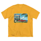 MistyStarkの赤いコルベットと海辺の家　－　red corvette and seaside house　－ ビッグシルエットTシャツ