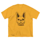 タバタ画房のフレンチブルドックくん　ブラウン　 ビッグシルエットTシャツ