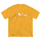 雛乃の文鳥グッズ屋さんのひっつき文鳥さんシリーズ ビッグシルエットTシャツ