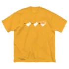 inae-doのトキ３連（おけさ）-しろ ビッグシルエットTシャツ