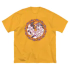 Achiとハトとみんなの店のにゃーにゃーぐるぐる ビッグシルエットTシャツ