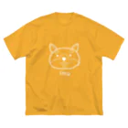 MrKShirtsのInu (犬) 白デザイン ビッグシルエットTシャツ