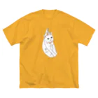 小鳥と映画館のビニール袋に入った猫 ビッグシルエットTシャツ