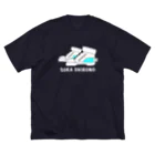 白乃ソラ色店の足元からエナジー　水色　濃色用 ビッグシルエットTシャツ