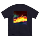 水草の火口の夜 ビッグシルエットTシャツ